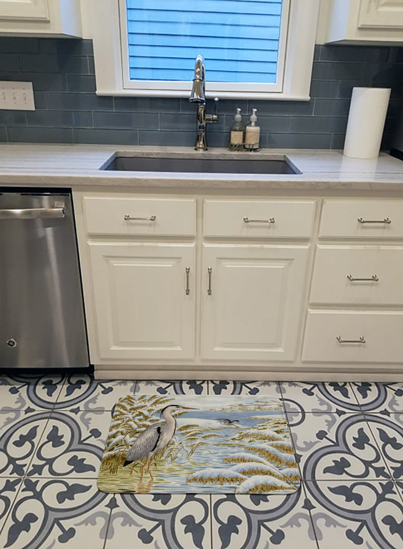 Blue Heron by the Water Machine Washable Memory Foam Mat ASA2191RUG