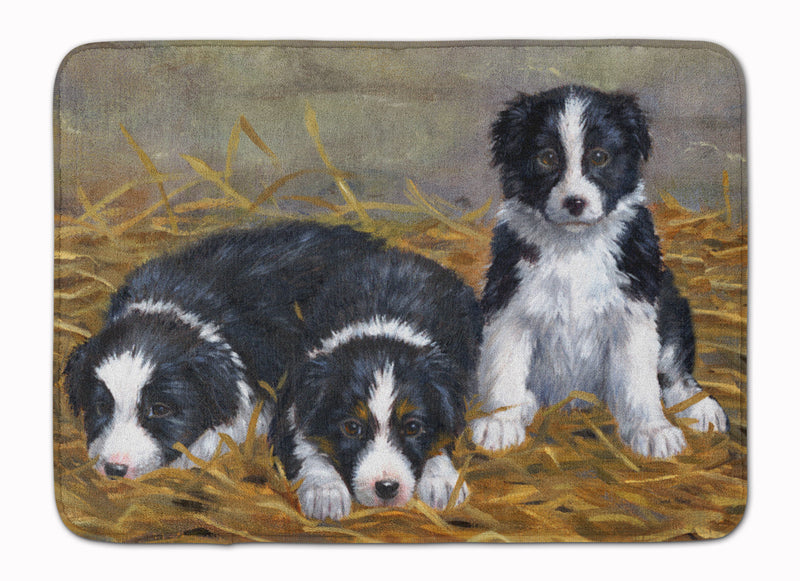 Border Collie Puppies Machine Washable Memory Foam Mat ASA2196RUG