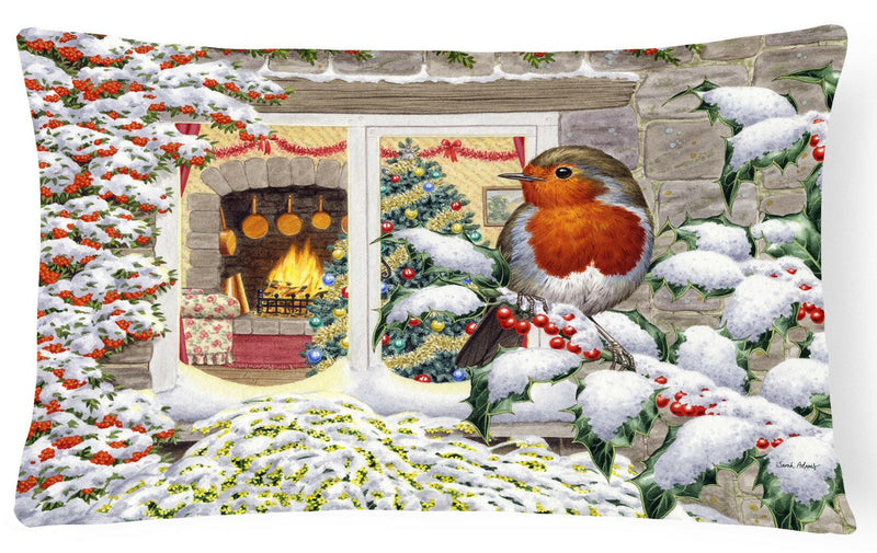 European Robin Fabric Decorative Pillow ASA2199PW1216