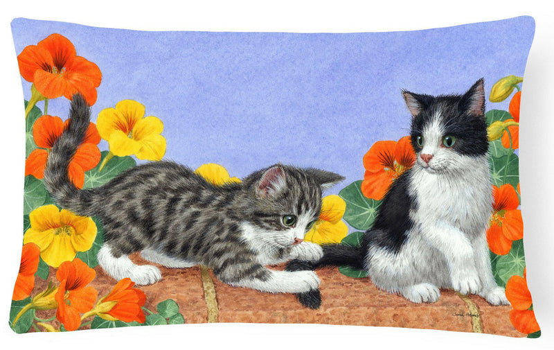 Kittens on Wall Fabric Decorative Pillow ASA2201PW1216