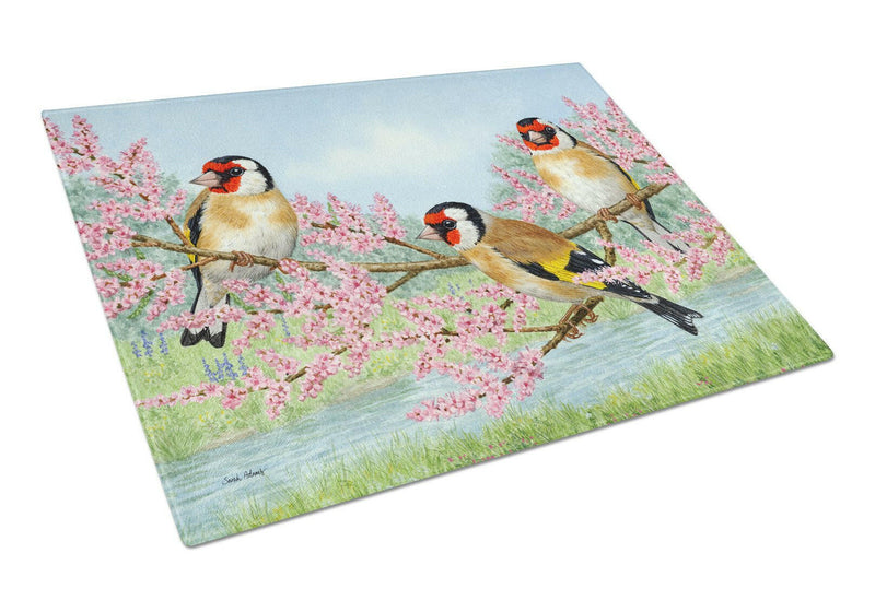 European Goldfinch Glass Cutting Board Large ASA2202LCB