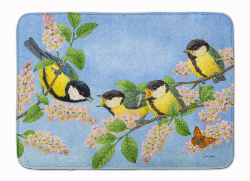 Great Tit Family of Birds Machine Washable Memory Foam Mat ASA2203RUG