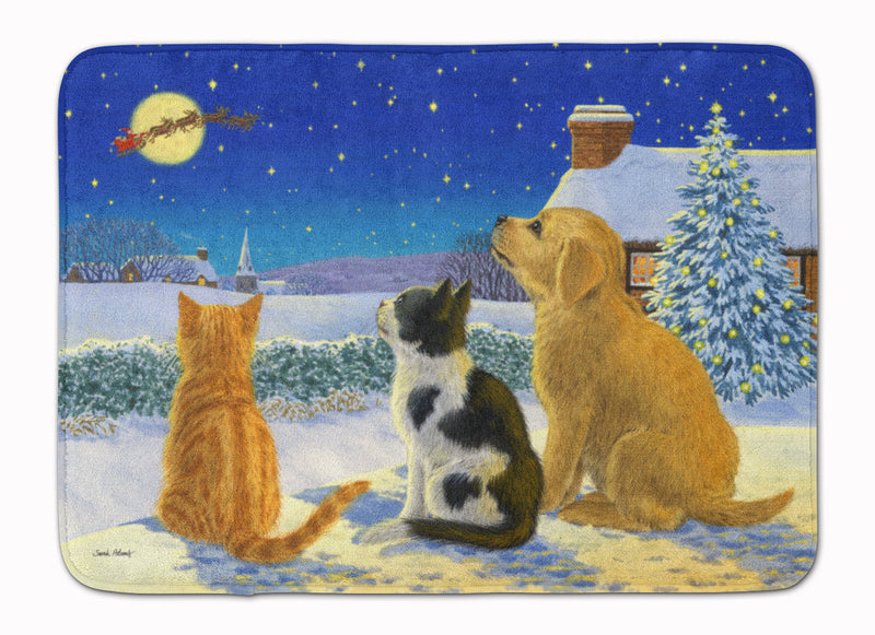 Golden Retriever and kittens Watching Santa Machine Washable Memory Foam Mat ASA2208RUG