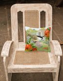 Coal Tits Apple Picker Decorative Throw Pillow 14x14 Indoor Outdoor Accent Cushion, Fabric Cover with Insert for Sofa, Bed, Porch & Living Room