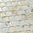 Gold White 11x11 Glossy Fan Fish Scale Glass Mosaic Tile (10 pack, 8.48 sq ft/case)