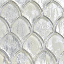 Silver 11x11 Glossy Fan Fish Scale Glass Mosaic Tile (10 pack, 8.48 sq ft/case)