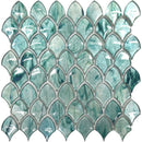 Sea Blue 11x11 Glossy Fan Fish Scale Glass Mosaic Tile (10 pack, 8.48 sq ft/case)