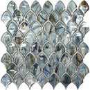 Blue 11x11 Glossy Fan Fish Scale Glass Mosaic Tile (10 pack, 8.48 sq ft/case) - Sample