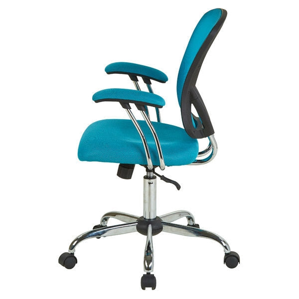 Blue High Back Mesh Office Chair with Padded Armrest, photo 2 of 3
