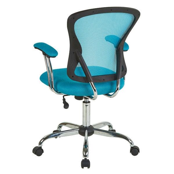 Blue High Back Mesh Office Chair with Padded Armrest, photo 3 of 3