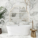 Cool White with Subtle Gray 12x48 Matte Porcelain Large Format Tile (3 pack, 11.63 sq ft/case)