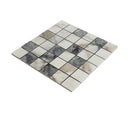 Classic White with Gray 12x12 Matte Square Porcelain Mosaic Tile (11 pack, 10.76 sq ft/case)
