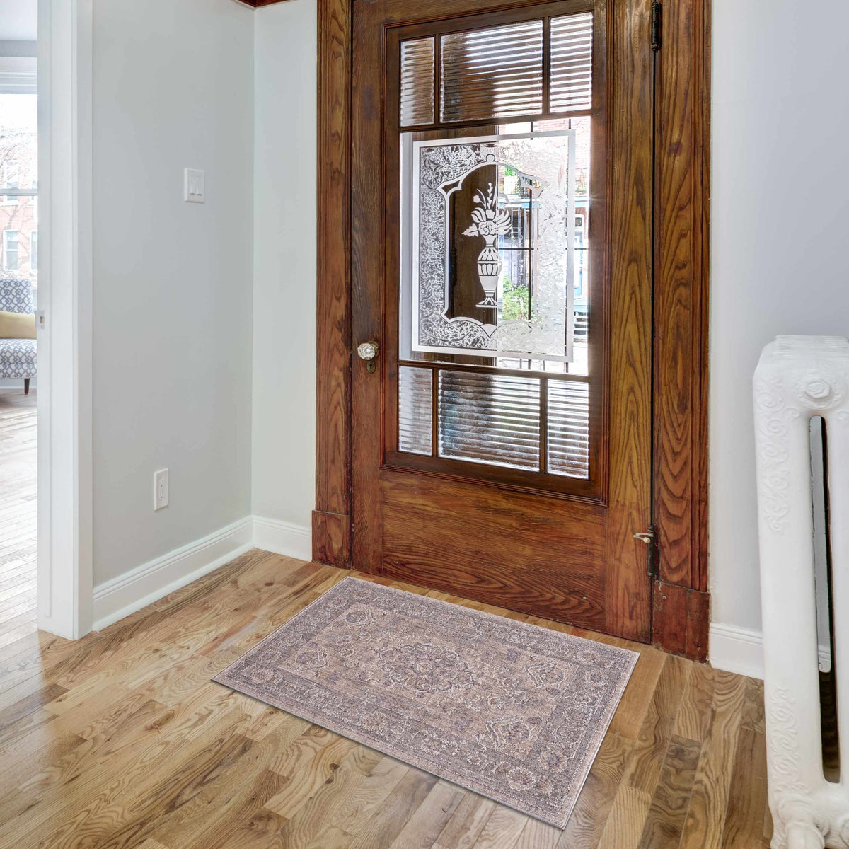 Semaphore Area Rug, installed in a room