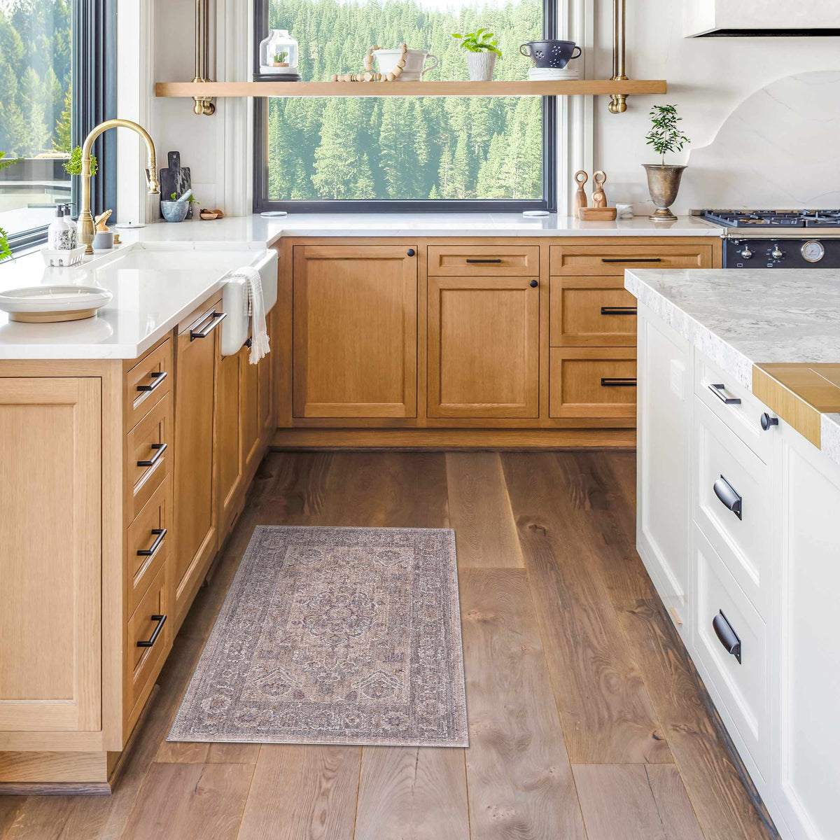 Semaphore Area Rug, installed in a room
