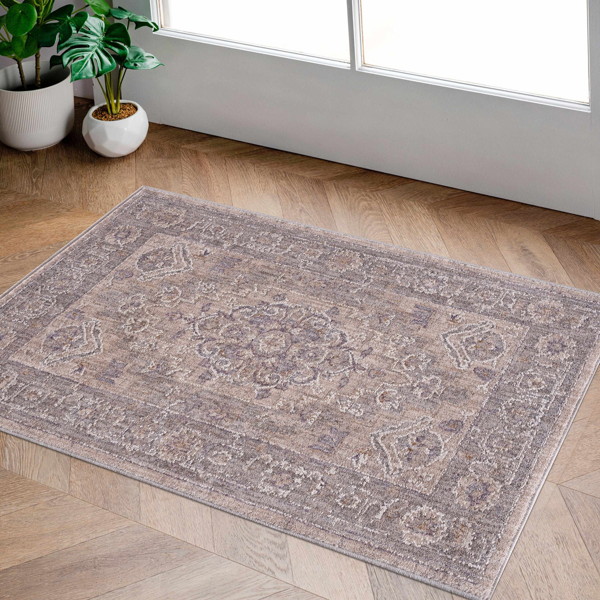 Semaphore Area Rug, installed in a room