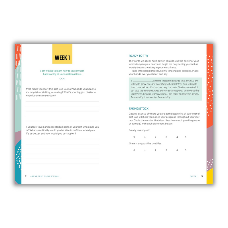 A Year of Self-Love Journal: 52 Weeks of Prompts and Practices for Loving Who You Are (Spiral Bound)