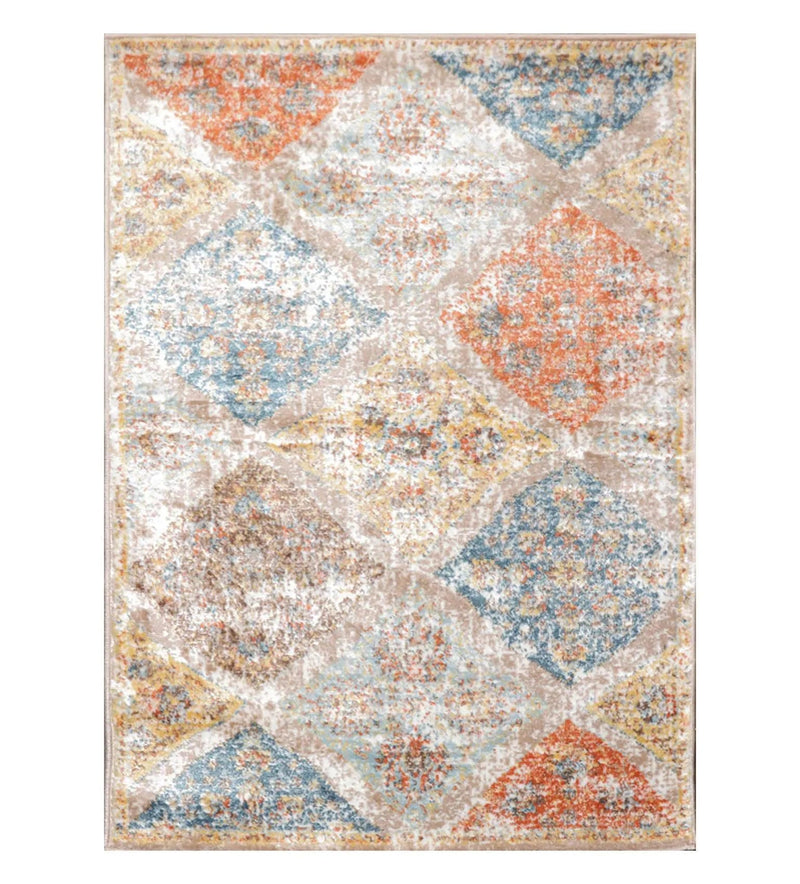 3' x 5' Loom Bloom Lara Modern Oriental Area Rug Taupe, White, Burnt Orange