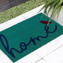 A Bird Perched on Home Coir Doormat