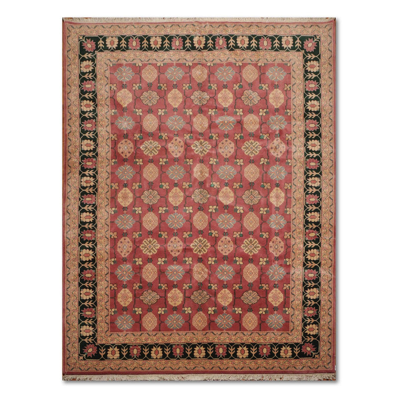 8’10" x 11’9" Rare Romanian Oushak Hand Knotted Wool Oriental Area Rug