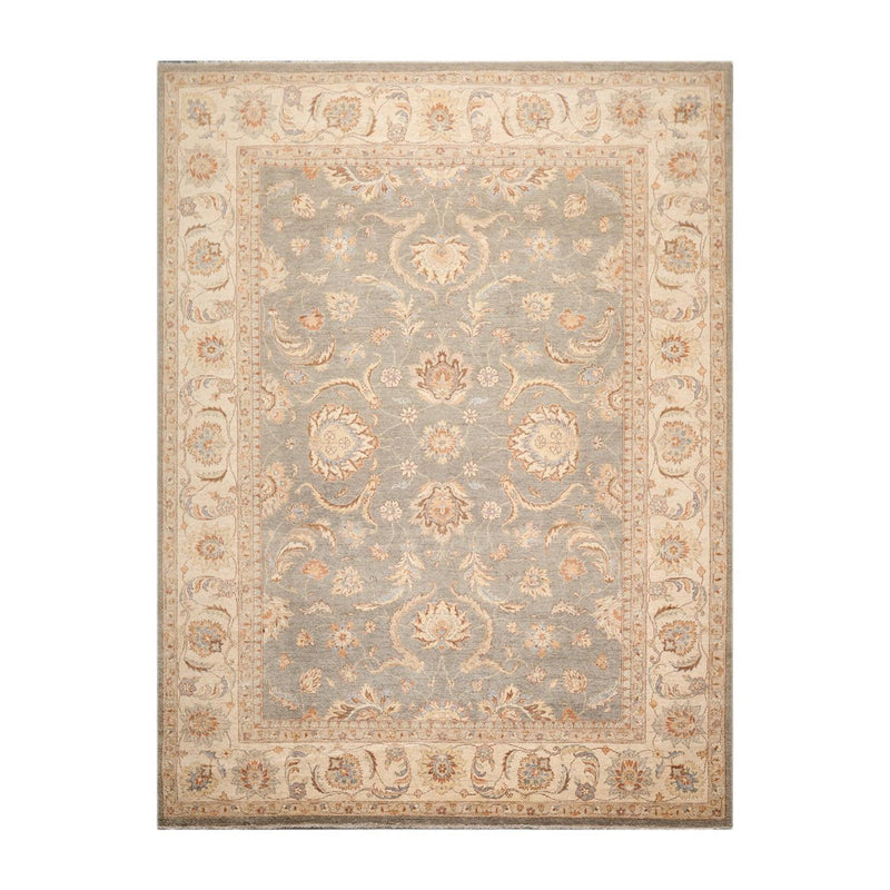 8'10" x 11'10" Hand Knotted Wool Peshawar Traditional Oriental Area Rug Gray