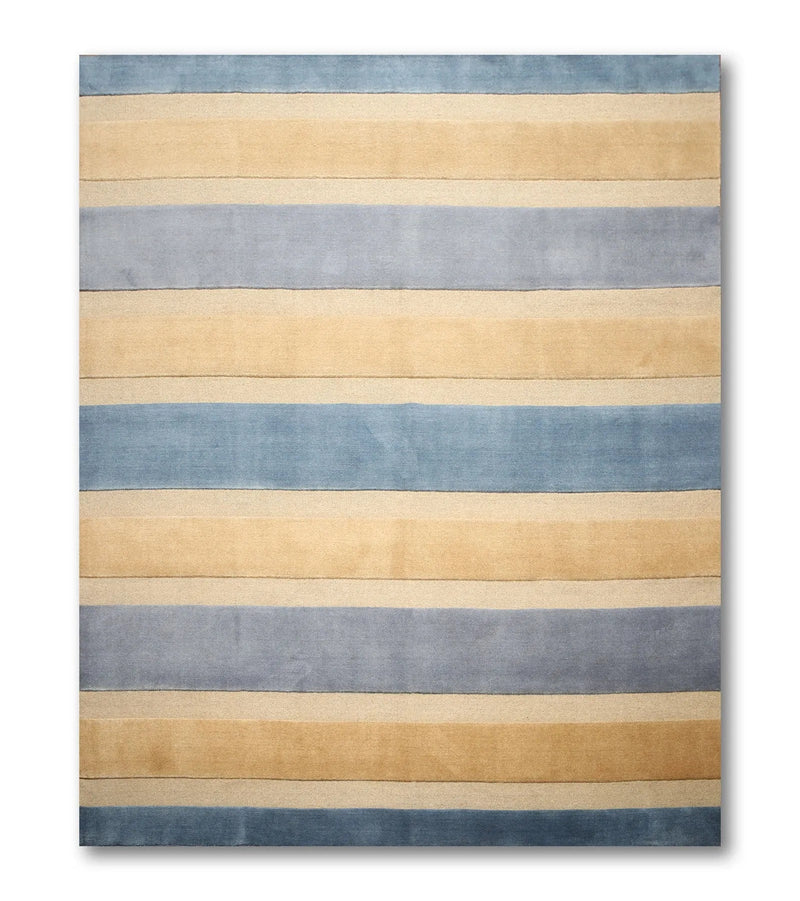8x10 Blue, Beige Handknotted 100% Wool Oriental Area Rug