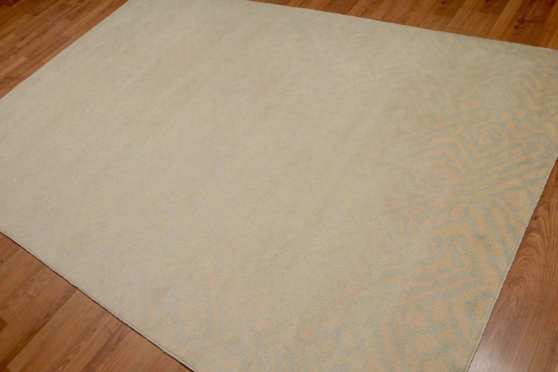 6' x 9' Hand Knotted Abstract 100% Wool Area rug Aqua
