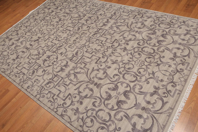 6' x 9' Hand Knotted Transitional 100% Wool Oriental Area Rug Gray