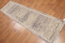 2'4" x 8' Hand Knotted Abstract Modern 100% Wool runner Area rug Beige