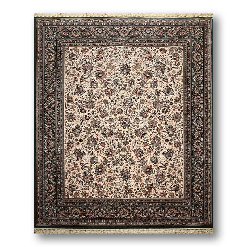 8x10 Cream, Rust Ashton European made dense 300 KPSI 100% Wool Persian Oriental Area Rug
