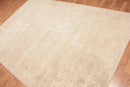 6' x 9' Contemporary Textured Industrial Look Wool Area rug Beige