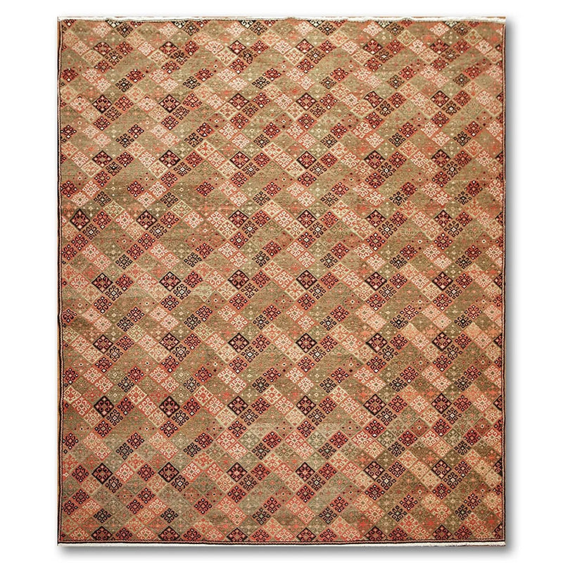 8x10 Olive Brown Hand knotted 100% Wool Modern & Contemporary Oriental Area Rug