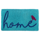 A Bird Perched on Home Coir Doormat