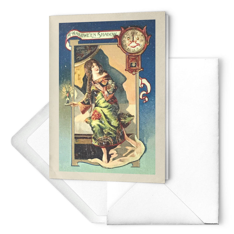 "A Halloween Shadow" Antique Greeting Card