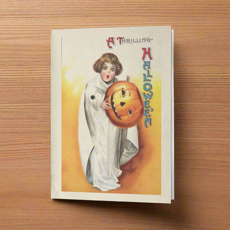 "A Thrilling Halloween" Antique Greeting Card