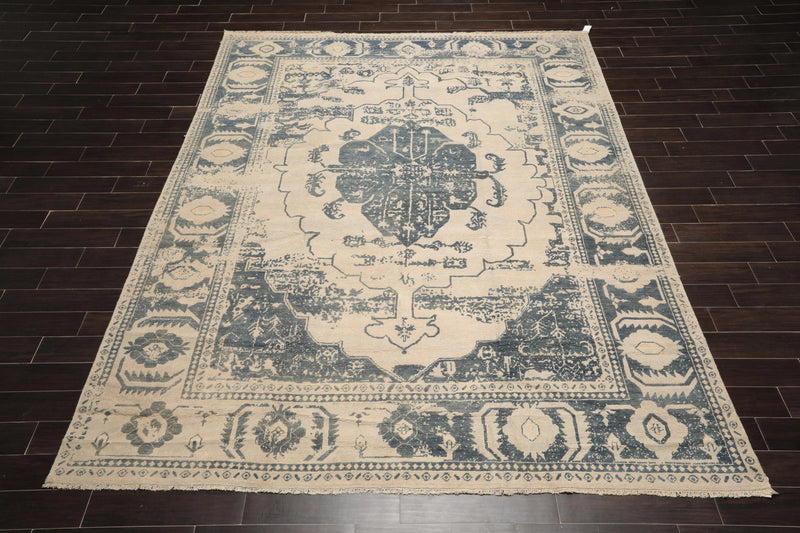 9'x12' Custom Made Hand Knotted Designer Wool Oushak Oriental Area Rug Beige