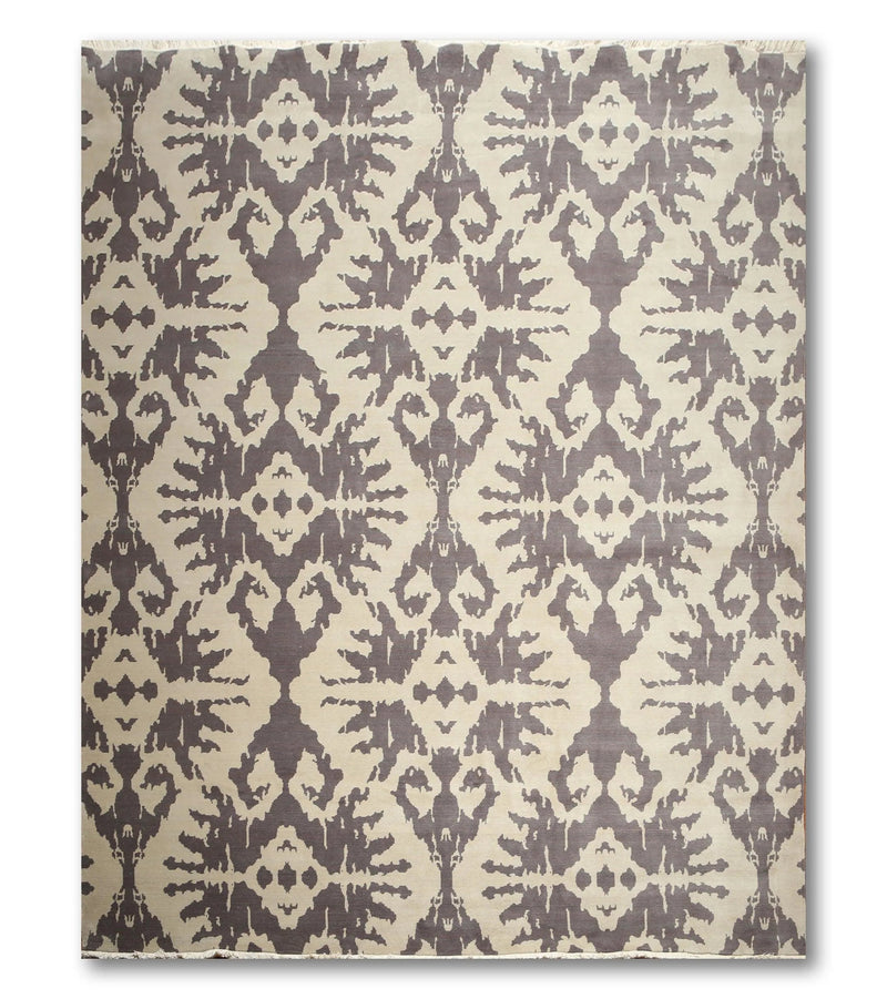 9' x 12' hand knotted 100% Wool Modern Area Rug full pile 9 x 12 ft Beige Gray