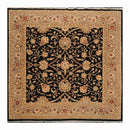 8'8" x 8'8" Square Hand Knotted 100% Wool Peshawar Oriental Area Rug Black