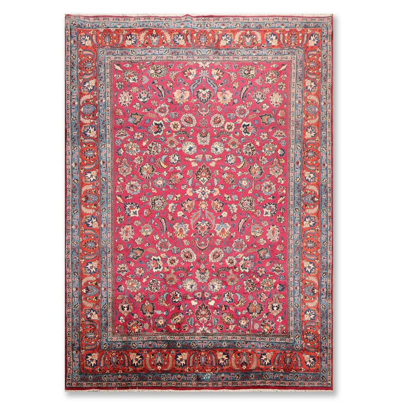 9x12 Rose, Orange Hand Knotted Wool Khorassan 200 KPSI Persian Oriental Area Rug