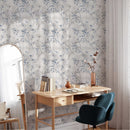 Avery Blue and Grey Wallpaper | Organic Watercolor Vine