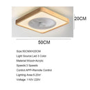 GobekUsa 20" Wood Ceiling Fan with APP Remote Control & LED Light, Modern Living Bedroom Design