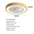 GobekUsa 20" Wood Ceiling Fan with APP Remote Control & LED Light, Modern Living Bedroom Design
