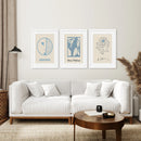 Set of 3 Bauhaus & Matisse Prints. Dancing Flower, Abstract by Wall Art Set