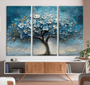 Abstract Blooming Tree Wall Art Canvas Print – Floral Modern
