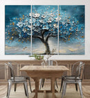 Abstract Blooming Tree Wall Art Canvas Print – Floral Modern