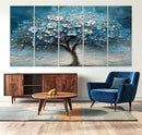 Abstract Blooming Tree Wall Art Canvas Print – Floral Modern