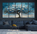 Abstract Blooming Tree Wall Art Canvas Print – Floral Modern