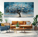 Abstract Blooming Tree Wall Art Canvas Print – Floral Modern