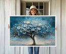 Abstract Blooming Tree Wall Art Canvas Print – Floral Modern