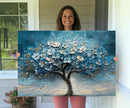 Abstract Blooming Tree Wall Art Canvas Print – Floral Modern