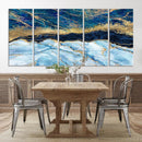 Abstract Blue and Gold Marble Canvas Print | 3-Panel Art for by MyGreatCanvas | Canvas Wall Art Prints | Photo Prints & Wall Decor